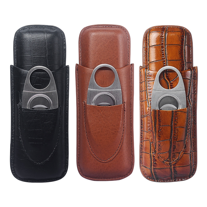 Premium Cigar Case - Astuccio portatile in pelle per sigari,