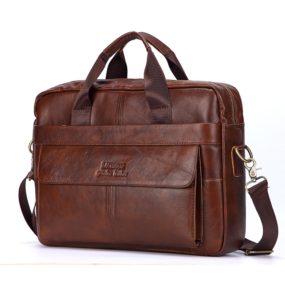 Leather Briefcase - Gli uomini Del Cuoio Genuino Borse